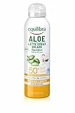 Equilibra Solari, Aloe Latte Spray Solare Bambini Spf 50+, Latte Solare per Bambini con Aloe Vera, Olio di Cocco e Argan, Vitamina E, Protegge da Scottature e Eritemi Solari, Water Resistant, 150 ml