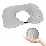 Cuscino da Viaggio, Cuscino da Viaggio Gonfiabile, Cuscino Cervicale da Viaggio Gonfiabile, Cuscino Gonfiabile a Forma di U, Con Pompa di Gonfiaggio a Pressione Adatto per Aereo, Auto, Ufficio