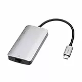 Amazon Basics - Adattatore USB-C a HDMI 4 in 1 con porta Ethernet, USB 3.0 e alimentatore da 100 W