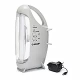 Velamp OVIDEA LED Luce Lampada Portatile Ricaricabile LED. 320 Lumen. con Trasformatore. Ideale per Casa, Emergenze, Garage, Cucina 4.5 W, Grigio, 164 x 104 x 286 mm