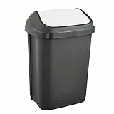 keeeper Pattumiera con Coperchio Basculante, 10 L, Swantje, Grigio Grafite