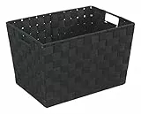 WENKO Cestino da bagno Adria M, nero - cestino per il bagno Capacità: 13.2 l, Polipropilene, 35 x 22 x 25.5 cm, Nero