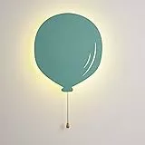 Lights4fun Palloncino da Muro Luminoso Verde con 13 LED Bianchi Caldi a Pile per Interni