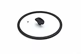 Moneta Temperato Coperchio Piatto con Bordo in Silicone 30 cm, Vetro