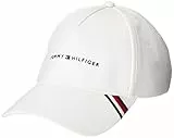 Tommy Hilfiger Cappellino Uomo TH Downtown Jersey Cappellino da Baseball, Bianco (Optic White), Taglia Unica