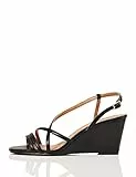 FIND Wedge Strippy Sandal - Scarpe con cinturino alla caviglia Donna, Nero (Black), 38 EU