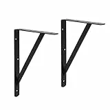 Amazon Basics AB5501 - Staffa per mensola, 40,6 x 25,4 cm, confezione da 10, nero