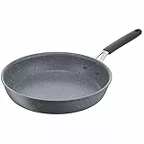 Lagostina Tempra Mineral Padella Antiaderente In Acciaio e Alluminio con Rivestimento Mineralia+ Ø 24 cm, Manico in Silicone, Effetto Pietra, Adatta a Tutte le Fonti di Calore