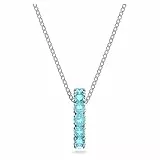 Swarovski Exalta Collana Elegante, con Anello di Cristalli Swarovski Blu Mare, Placcata in Tonalità Rodio, Blu