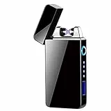 ASANMU Accendino Elettrico USB, Accendino Antivento Ricaricabile Elettronico Accendino Touchscreen USB Accendino Plasma Antivento & Senza Fiamma Accendino Dual Arco per Barbecue Regali per Papà Uomo