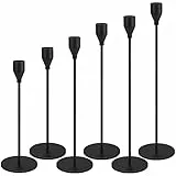 Portacandele,Candelabro Set di 6 Oro Portacandele,Candelieri Metallo Conici Set per Matrimonio, Cena e Festa, Decorazione della Casa per la Tavola per Natale Halloween Ringraziamento