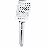 GRIFEMA G801 Doccetta Telefono Quadrata con 3 Funzioni Spray, Manopola Doccia Stop, On/Off, Cromo, Argento