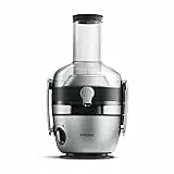 Philips Avance Collection Centrifuga Per Succhi Di Frutta E Verdura, Tecnologia Fiberboost, Quickclean Plus Per Pulizia Facile, 1100 W, Collezione Avance, Argento, 2.1 l, Nero (HR1921/20)
