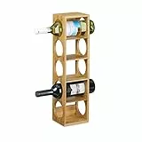 Relaxdays 10020332 Cantinetta Porta Vino/Cantinetta per Vino in Legno, Stile Accattivante, Compatta, Orizzontale, 12 X 14 X 53 cm, Marrone Chiaro, cartone