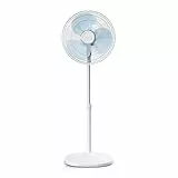 Rowenta VU4410 Essential + Stand, Ventilatore a Piantana, Silenzioso 54 dBA, 3 velocità, Design Ultracompatto, Altezza Regolabile, Bianco