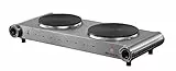 Ariete 994 Fornello Elettrico Doppio, Doppia Piastra di Cottura in Ghisa, 2500W, 53X22.5X9Cm, Argento