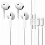 Cuffie iPhone con Filo [Apple Certificato MFi] 2 Pack Lightning Auricolari Con microfono cablato,Cuffie in ear HiFi Stereo Con controllo del volume Compatibile con iPhone 14/13/12/11/XS Max/XR/X/SE/8