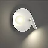 CAR WORK BOX Aplique led da parete con mini faretto orientabile, interni lampada a muro per soggiorno camera da letto scale corridoio luce notturna, rotondo