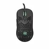 White Shark, Galahad Black, Mouse da Gaming con Cavo USB, Mouse Ottico per PC Gaming con Pulsante per Attivare i LED Sotto il Mouse, 6 Pulsanti Programmabili, Compatibile con Windows e MacOS, Nero