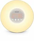 PHILIPS - Wake-up Light HF3500/01, Sveglia a LED, simulazione dell'alba e del tramonto, 1 suoni naturali, 200 allarme, 200 lux, bianco