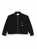 Calvin Klein Jeans Camicia Corta Plus Top in Tessuto, Denim Black, 3XL Donna