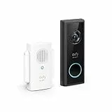 eufy Security, kit videocitofono Wi-Fi, nero, risoluzione 1080p, batteria per 120 giorni, zero costi mensili, rilevamento di persone, audio bidirezionale, citofono wireless gratuito