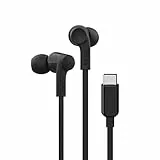 Belkin SoundForm Auricolari con filo e microfono, cuffie in-ear con connettore USB-C, cuffie USB-C per iPad mini, Pro, Air, Samsung Galaxy, Google Pixel, Android e altri; connettore USB-C - Nero