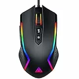 EKSA Mouse Gaming, 8000 DPI Mouse da Gaming, Mouse da Gioco con 7 Pulsanti Programmabili e 6 Modalità di RGB, 5 Milioni di Clic Mouse Ergonomico Compatibile con Windows/MacOS
