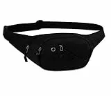 Lotisie - Marsupio sportivo per donne e uomini, impermeabile, con molte tasche, con cinghia regolabile, per sport all'aria aperta, viaggi, corsa, trekking, ciclismo, colore: nero