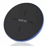Eono Caricatore-Wireless-C1-Caricabatterie-Wireless 15W Qi - pad di carica rapida senza fili - Caricabatterie a induzione per iPhone Galaxy(Blu)