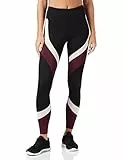Amazon Essentials Leggings Sportivi Colour Block Donna, Nero/Bruno-Rosso/Rosato, 42