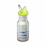 Klean Kanteen Kid Classic - Bottiglia d'acqua stretta in acciaio inox da 340 ml, con cappuccio Sippy