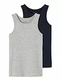 NAME IT Nmmtank Top 2p Noos Vestaglia, Multicolore (Grey Melange Grey Melange), 104 (Pacco da 2) Bimbo