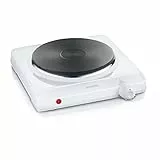 SEVERIN KP 1091 Piastra elettrica compatta 1500 W, Fornello con diametro da 18 cm e controllo della temperatura, Fornello campeggio perfetto per vacanze, camper e roulotte