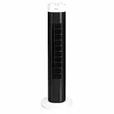 Amazon Basics, ventilatore a torre, portatile, a 3 velocità, rotante, con timer, 45 W, Bianco
