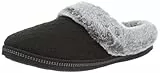 Skechers Accogliente Campfire Home Essential, Pantofole Donna, Maglione Nero Lavorato a Maglia Pelliccia Sintetica, 40 EU