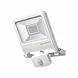 LEDVANCE Endura Flood Proiettore da Esterno con Sensore Nero 30W Luce Calda 3000K, Bianco