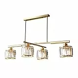 ARTSIM K9 Paralumi in cristallo E14 Lampadario a led Illuminazione per plafoniere da soggiorno Lampadario a soffitto in rame americano Lustro