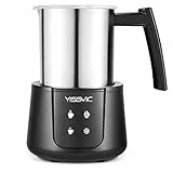 YISSVIC Montalatte Elettrico 4 in 1 Schiumatore, 300ml Montalatte a Induzione Magnetica, Caldo/Freddo/Cioccolata Calda, Lavabile in Lavastoviglie, Protezione Termica, 550W