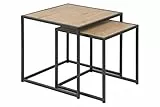 Amazon Basics Martin - Set di tavolini sovrapponibili, 50 x 50 x 45 cm (Lu x La x A), effetto quercia(In precedenza marchio Movian)