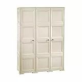 Tontarelli S.p.A. Armadio 3 4 Moduli Ante Lisce Mobile Contenitore, Angora, 118x47x164 cm