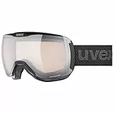 uvex downhill 2100 V, occhiali da sci unisex, fotocromatico, privo di appannamenti, black/vario silver-clear, one size