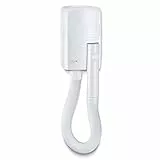 Valera Hotello, asciugacapelli murale a tubo per alberghi e strutture ricettive, compatto e potente, 1200 watt, Bianco
