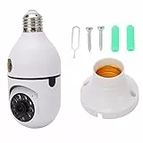 Fotocamera Lampadina, Fotocamera Portalampada Wireless 360 Gradi 2.4GHz e 5G WiFi 110‑220V 1080p Rilevamento Movimento Intelligente Telecamera Lampadina Esterna per Sicurezza Domestica Interna