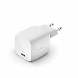 Belkin Boost Charge Caricabatteria da Parete GaN USB-PD da 30 W (Caricabatteria USB-C a Ricarica Rapida per iPhone, MacBook Air, iPad Pro, Pixel, Galaxy e altri)