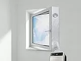 HOOMEE 300CM Guarnizione Universale per Finestre per Condizionatore Portatile Modello 2022 con Chiusura a Sacco Ferma Tubo – per Tutti Climatizzatori Mobili, Facile da Montare