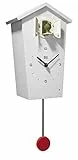 KOOKOO BirdHouse bianco, orologio cucu design moderno, canto di 12 uccelli canori o cuculo, orologio c. pendolo