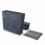 Prosperplast Urbi Case - Vaso per piante con vaso interno, per interni ed esterni, rettangolare, in plastica, 77 x 23,5 x 68,7 cm, colore: antracite