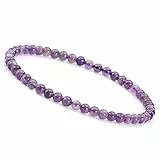 UNIQUE GEMS braccialetto di pietre preziose perle di Ametista Ø 4mm bracciale per donna energia Chakra