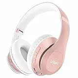 Uliptz Cuffie Wireless , 65 Ore Di Riproduzione Over Ear, Senza Fili Stereo HiFi con Microfono, Bluetooth 5.3 per Viaggio/Ufficio/Telefono/PC (Oro Rosa)